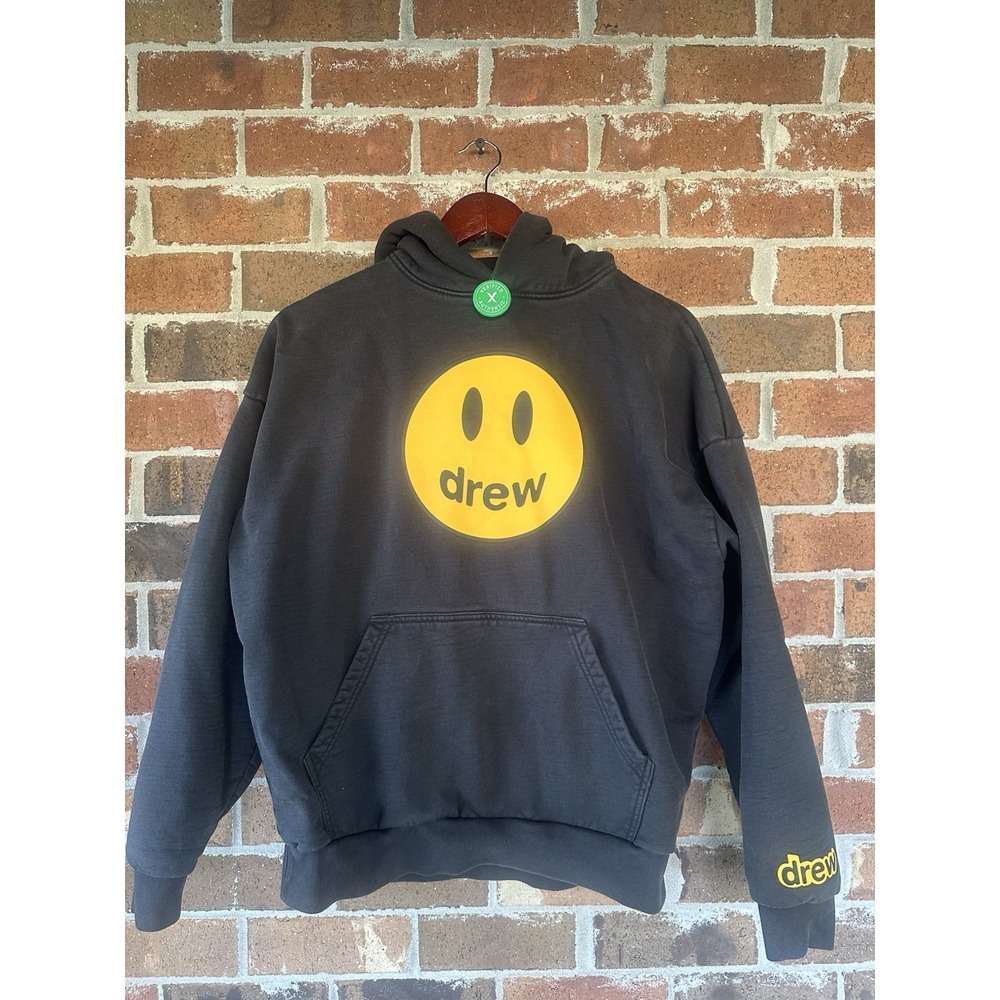 *FLAW* Drew House Skate Hoodie Men XS Black Cotton Blend  Hooded Sweatshirt